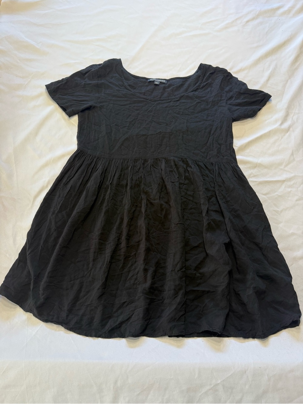 Brandy Melville Black Short Sleeve Babydoll Dress